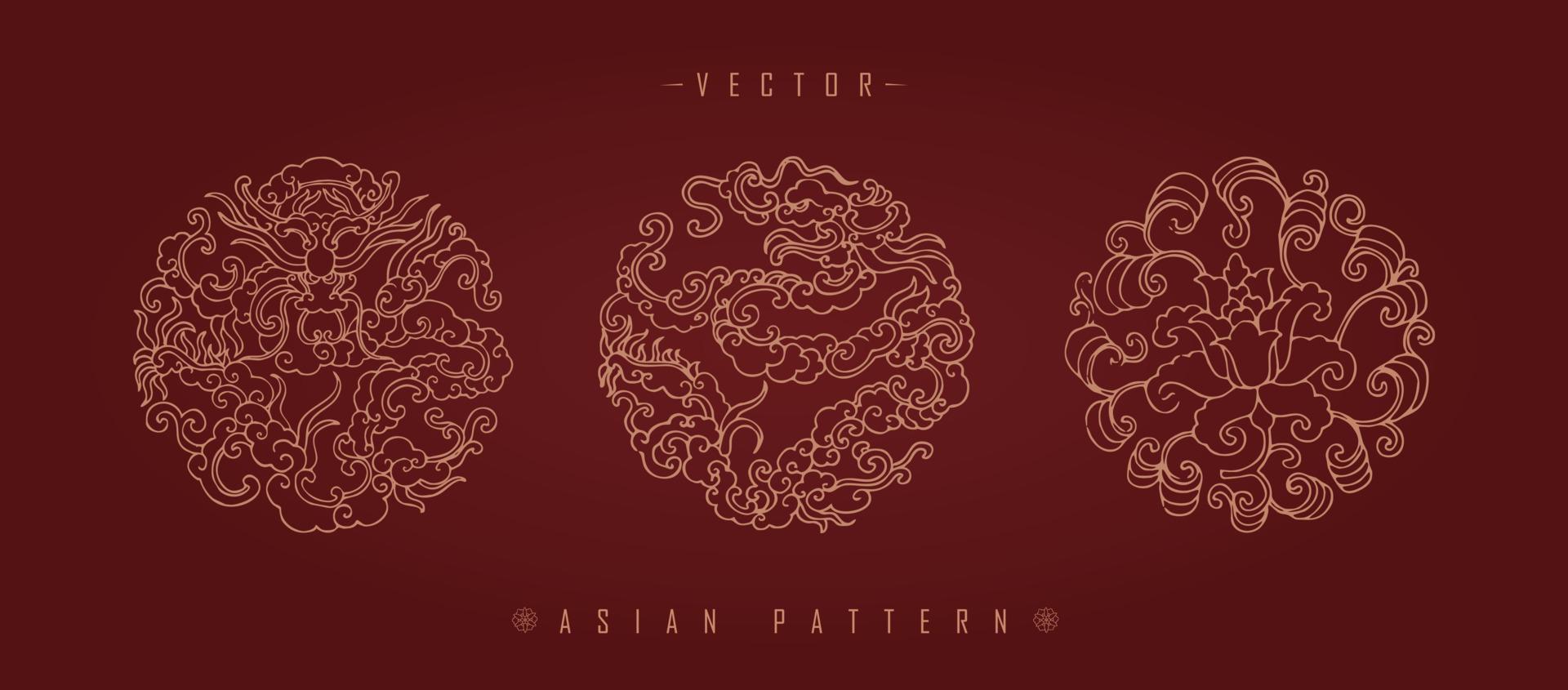 Chinese Lunar New Year Costume Traditional Pattern vector