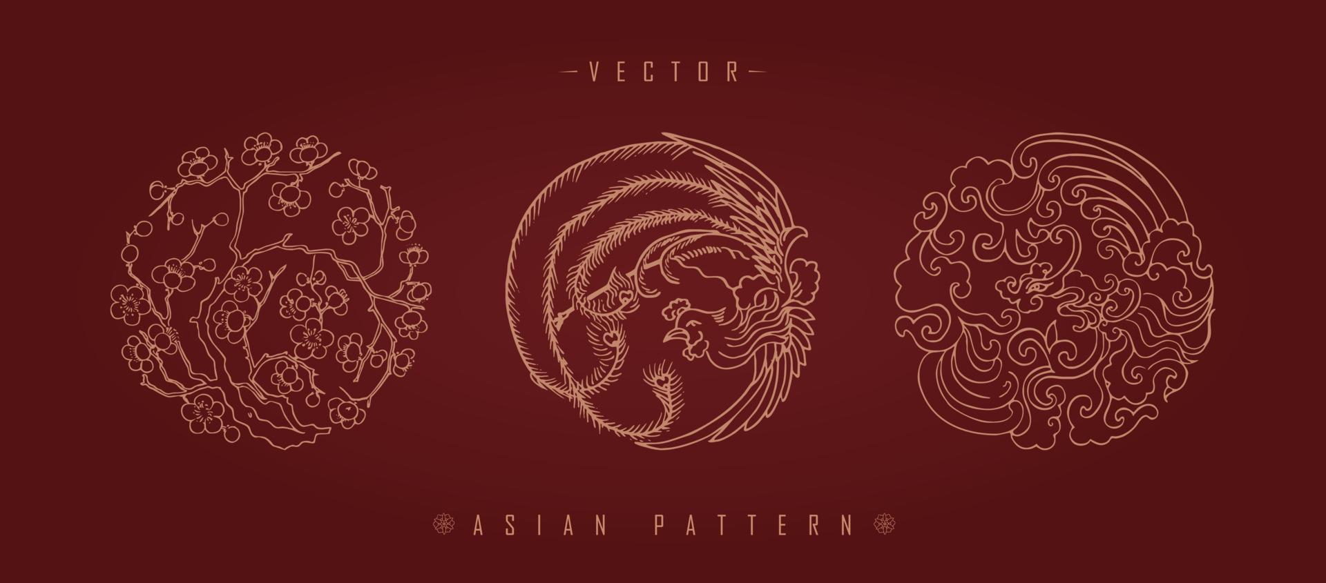 Chinese Lunar New Year Costume Traditional Pattern vector