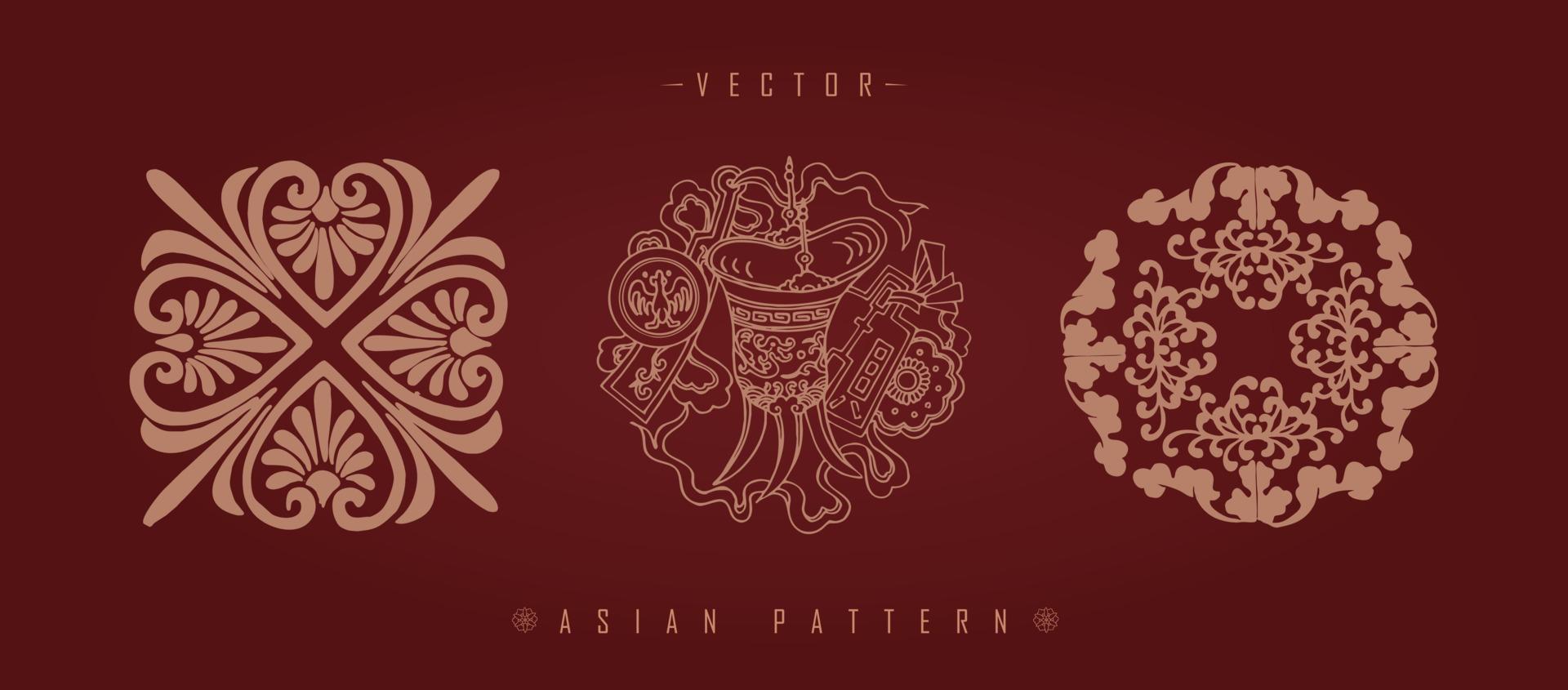 Chinese Lunar New Year Costume Traditional Pattern vector