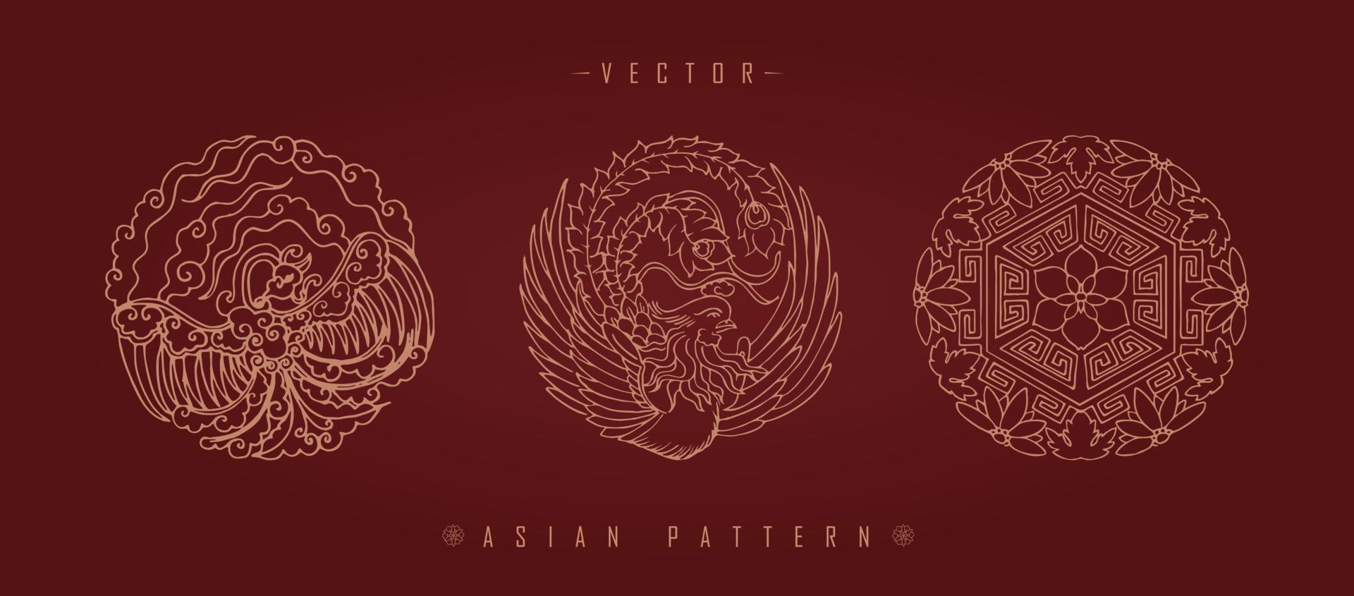 Chinese Lunar New Year Costume Traditional Pattern vector