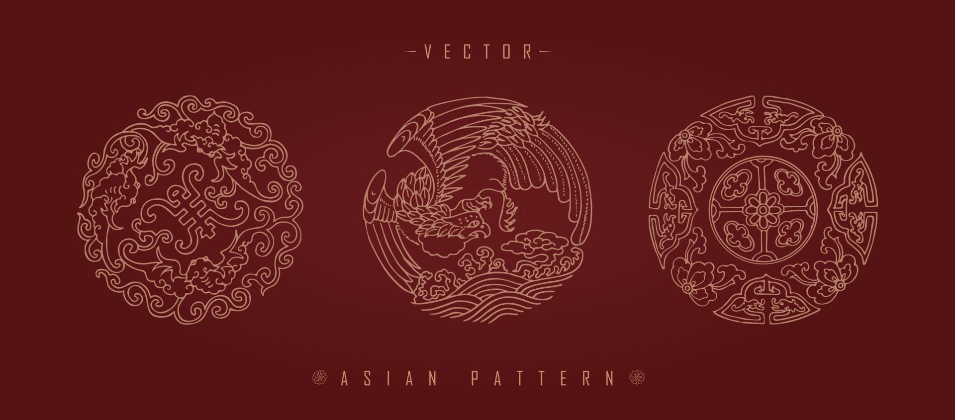 Chinese Lunar New Year Costume Traditional Pattern vector