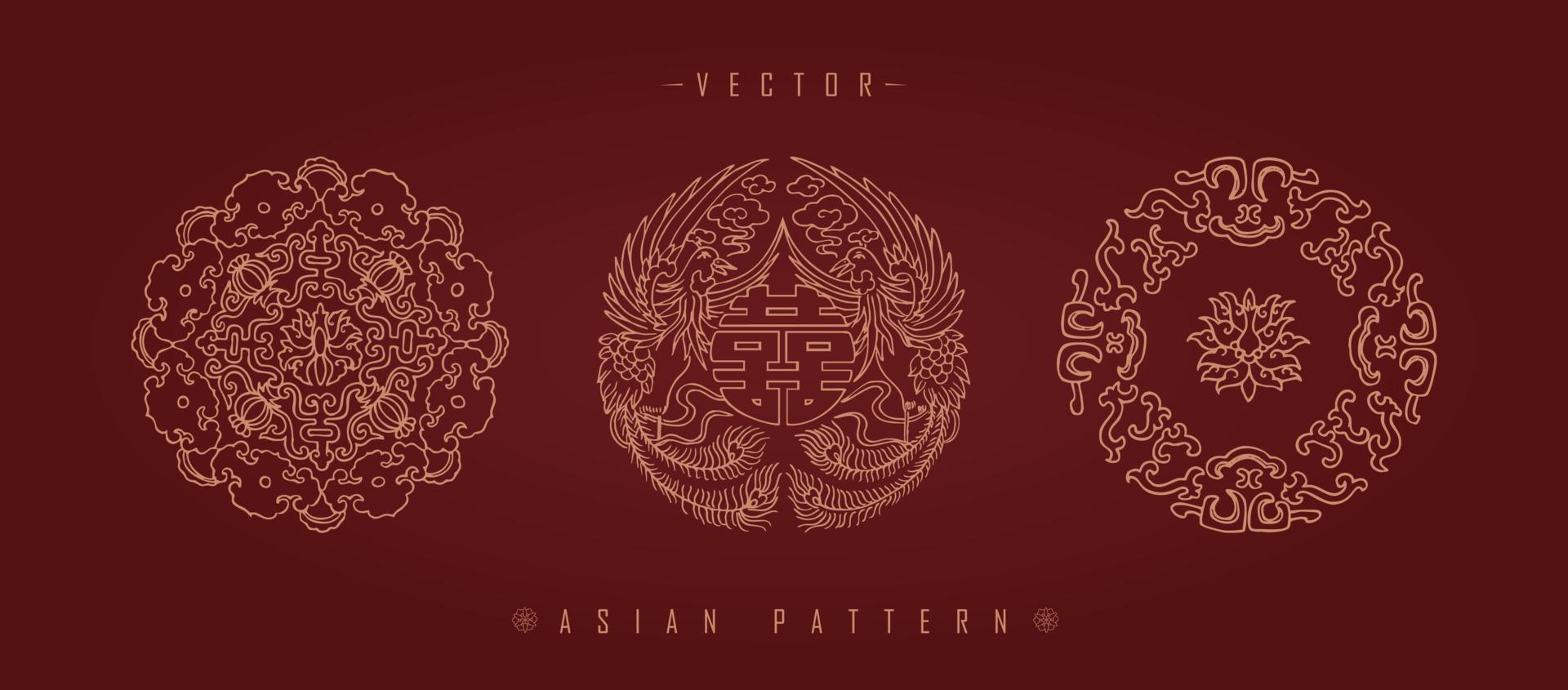 patrón tradicional de traje de año nuevo lunar chino vector