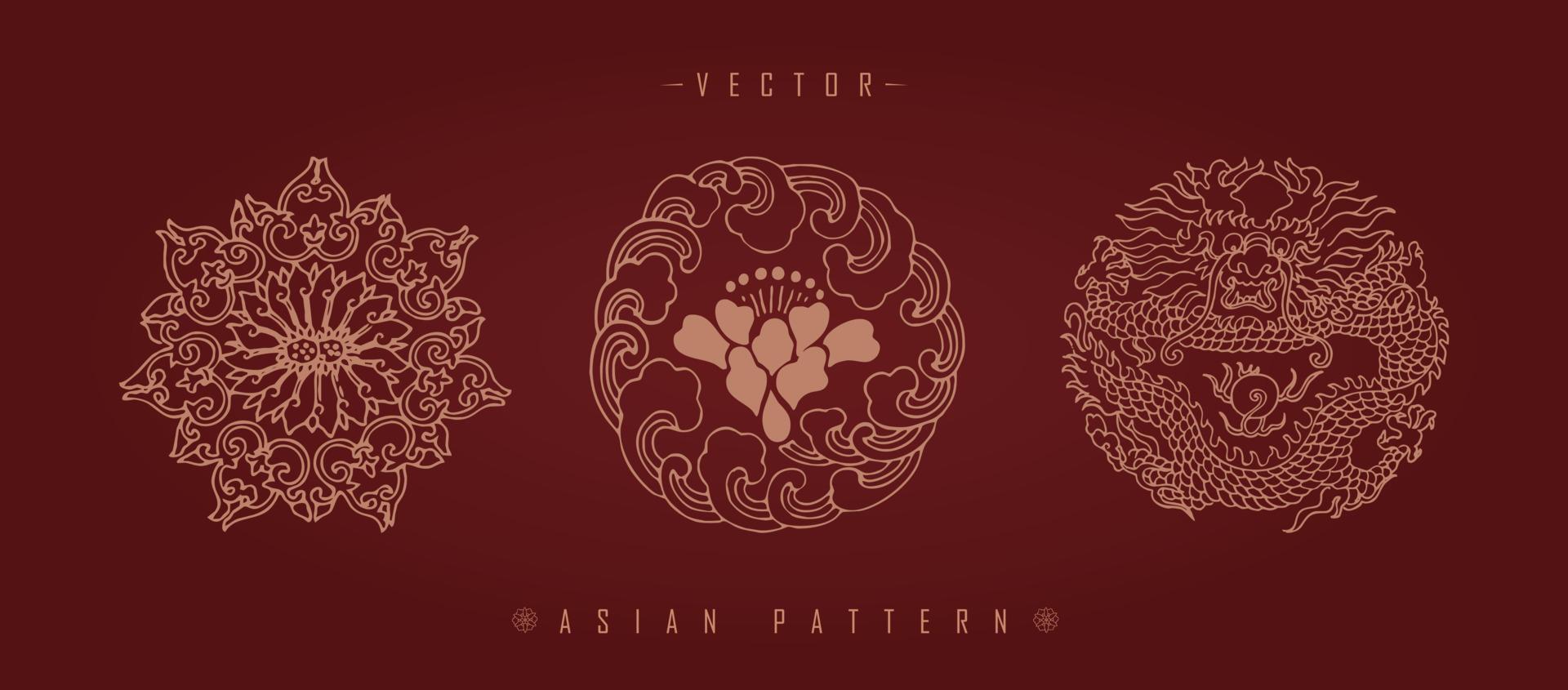 Chinese Lunar New Year Costume Traditional Pattern vector