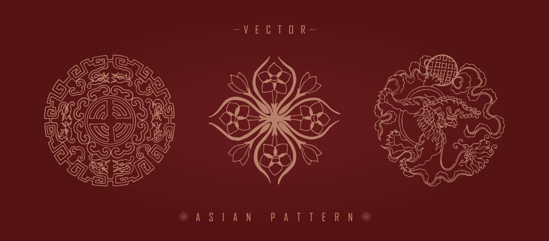 patrón tradicional de traje de año nuevo lunar chino vector