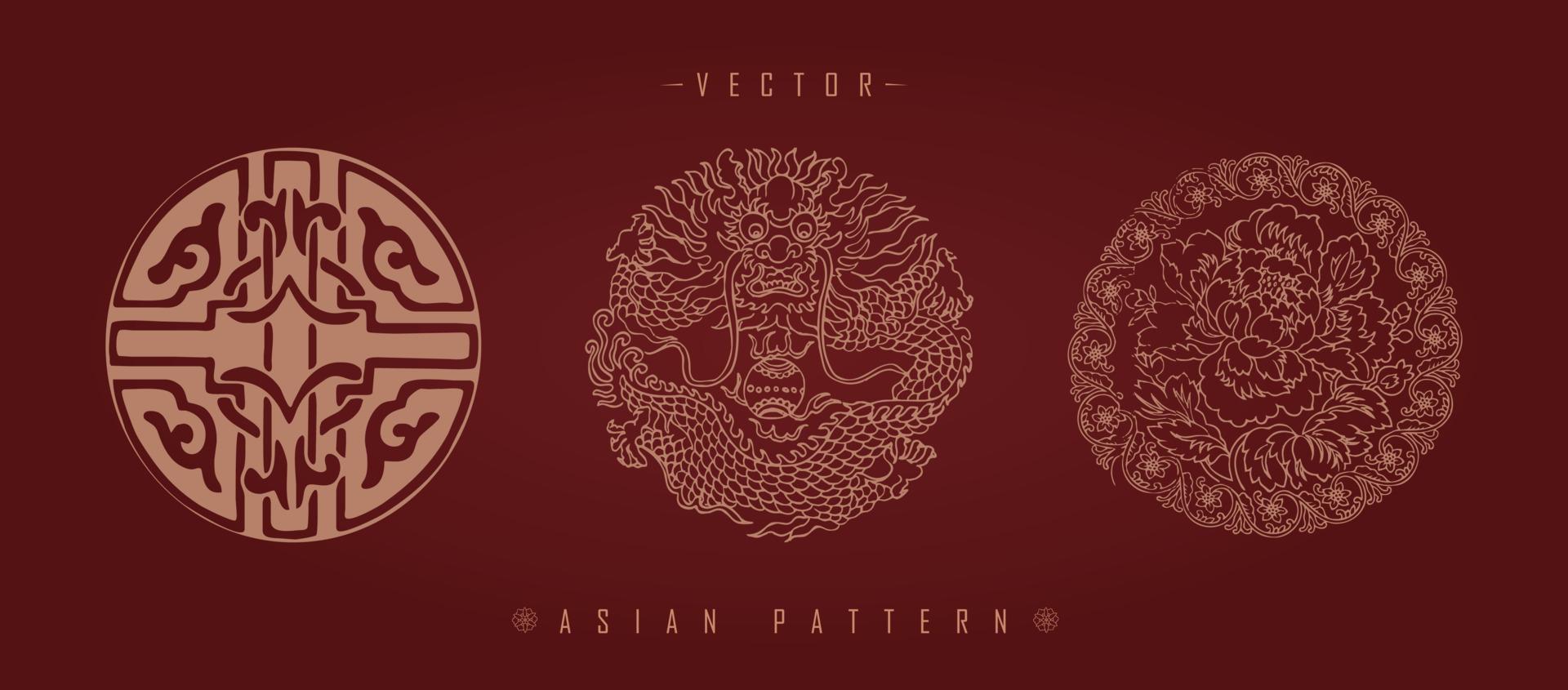 Chinese Lunar New Year Costume Traditional Pattern vector
