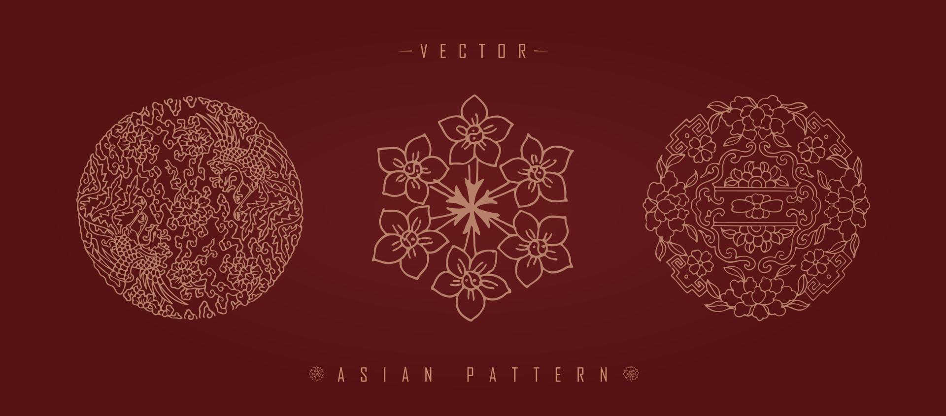 Chinese Lunar New Year Costume Traditional Pattern vector