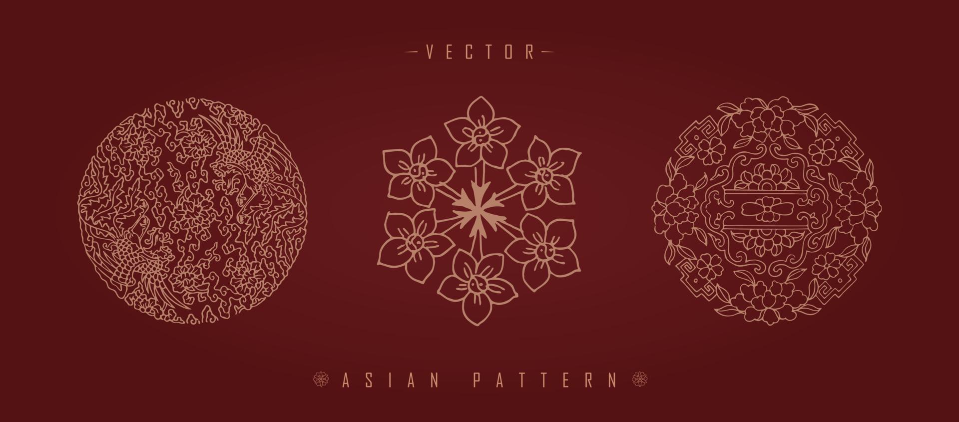 patrón tradicional de traje de año nuevo lunar chino vector