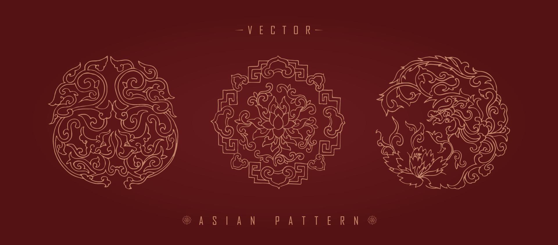 Chinese Lunar New Year Costume Traditional Pattern vector