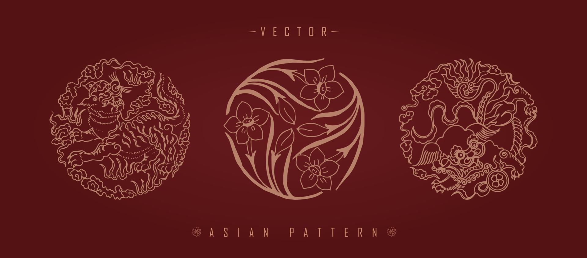 Chinese Lunar New Year Costume Traditional Pattern vector