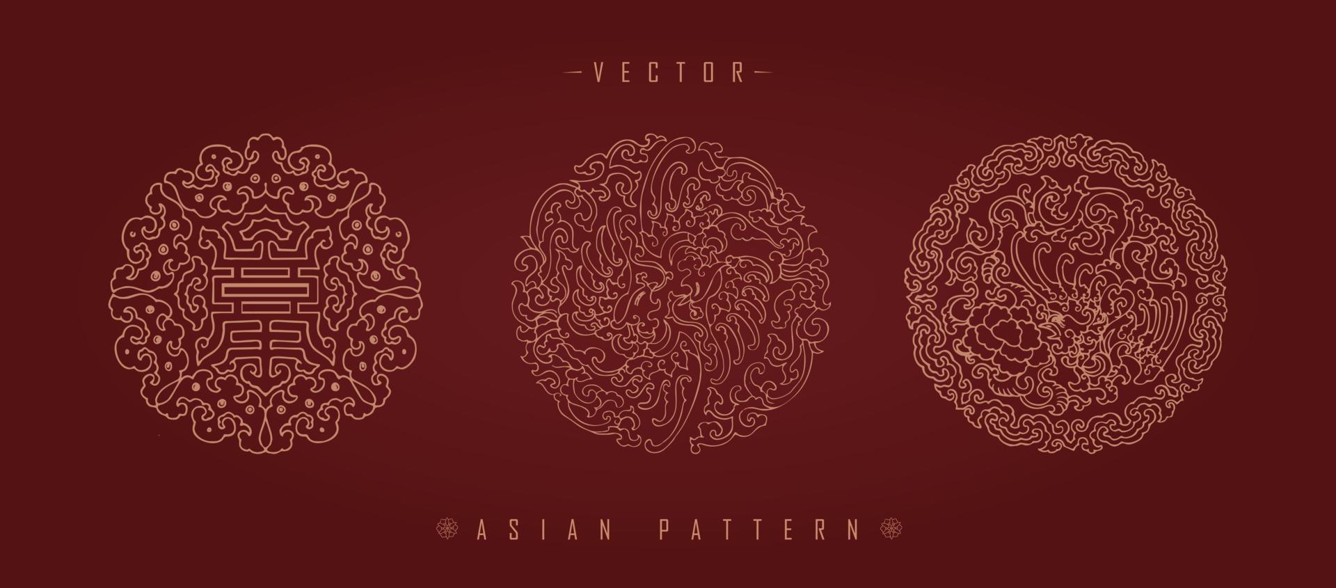 Chinese Lunar New Year Costume Traditional Pattern vector