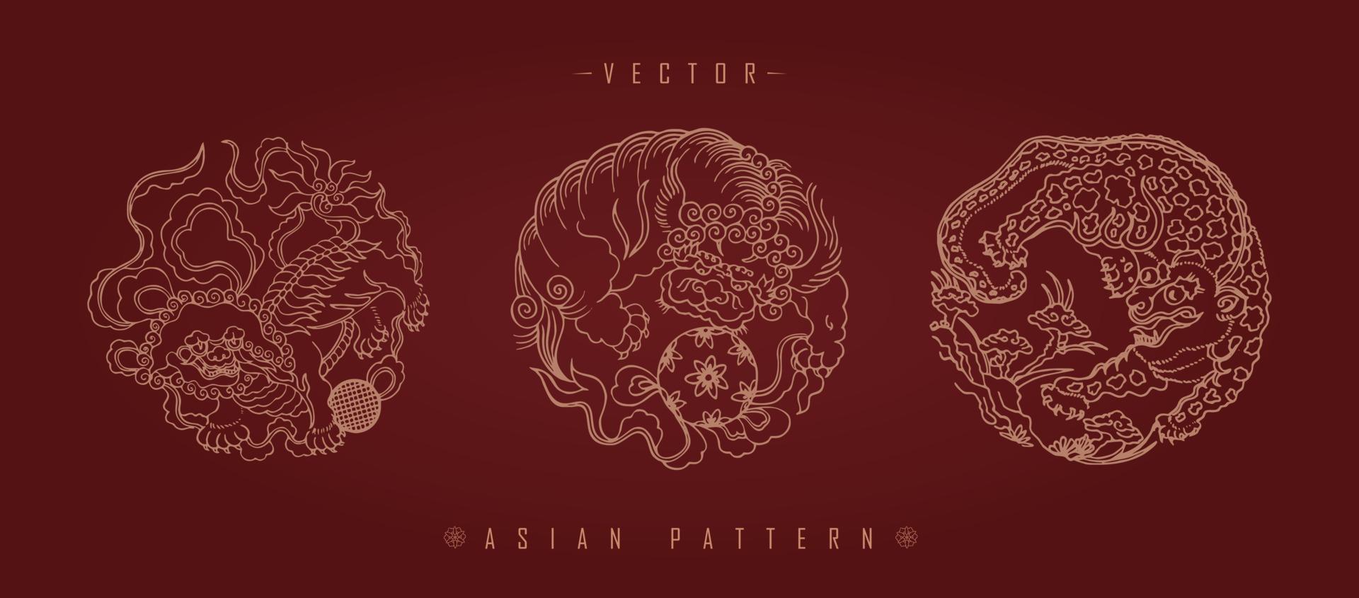 Chinese Lunar New Year Costume Traditional Pattern vector