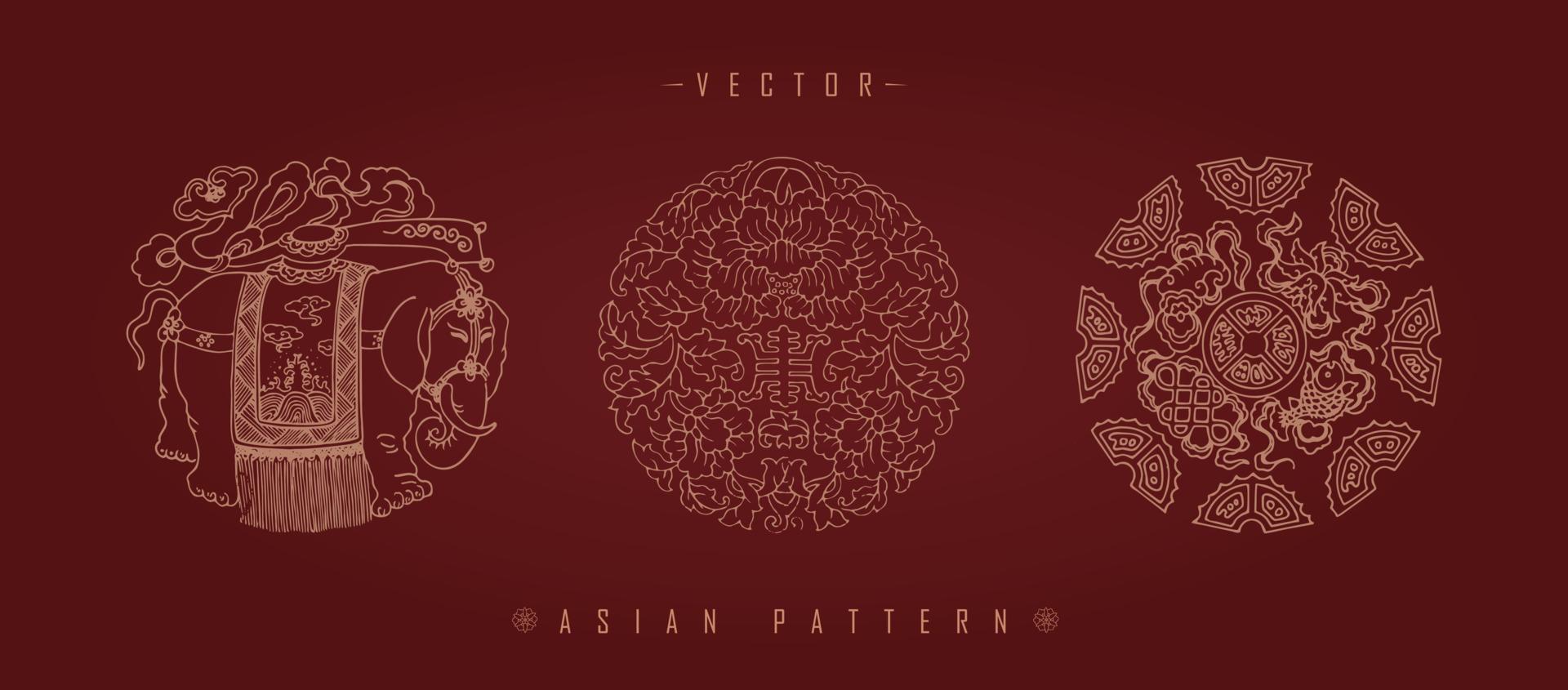 Chinese Lunar New Year Costume Traditional Pattern vector