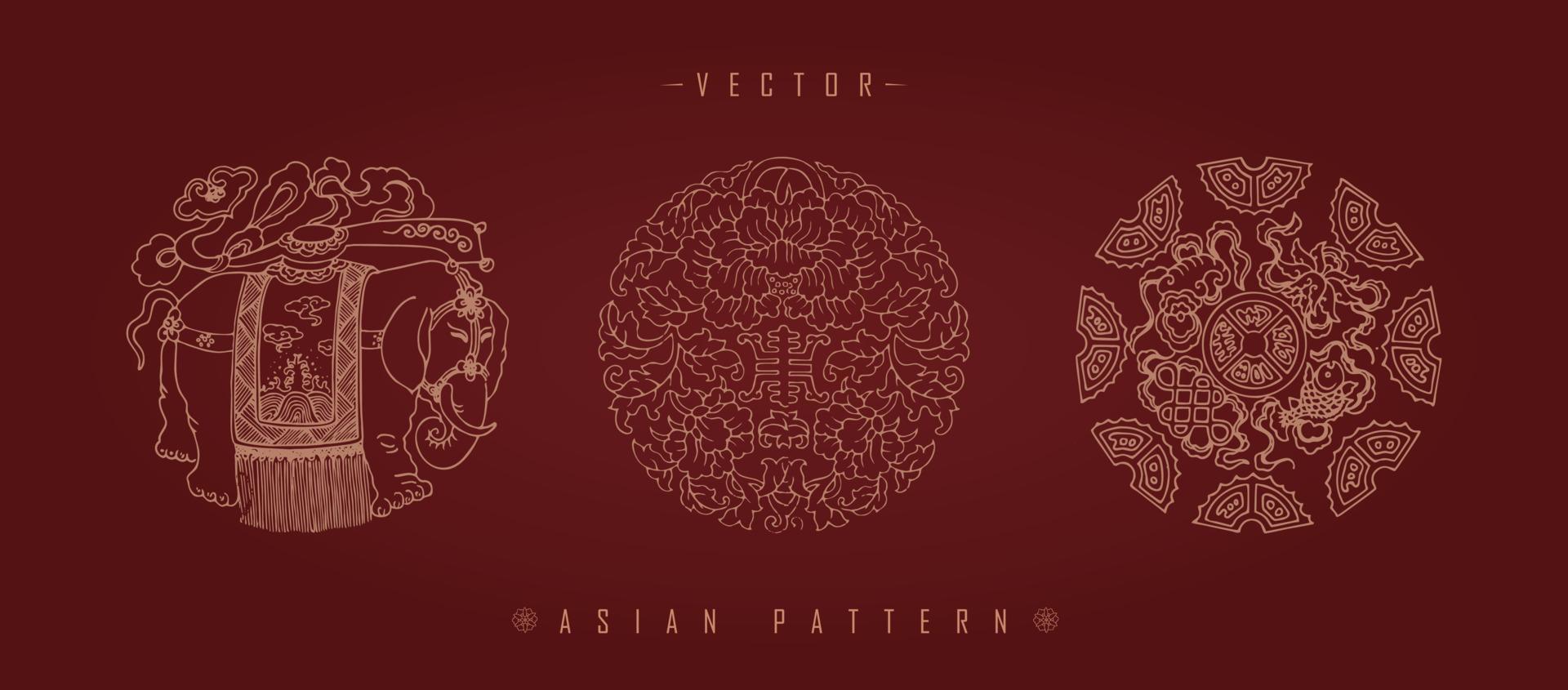 patrón tradicional de traje de año nuevo lunar chino vector