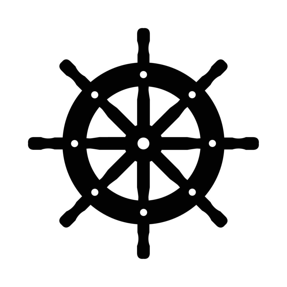 diseño de vector de rueda de barco para arte de pared de metal