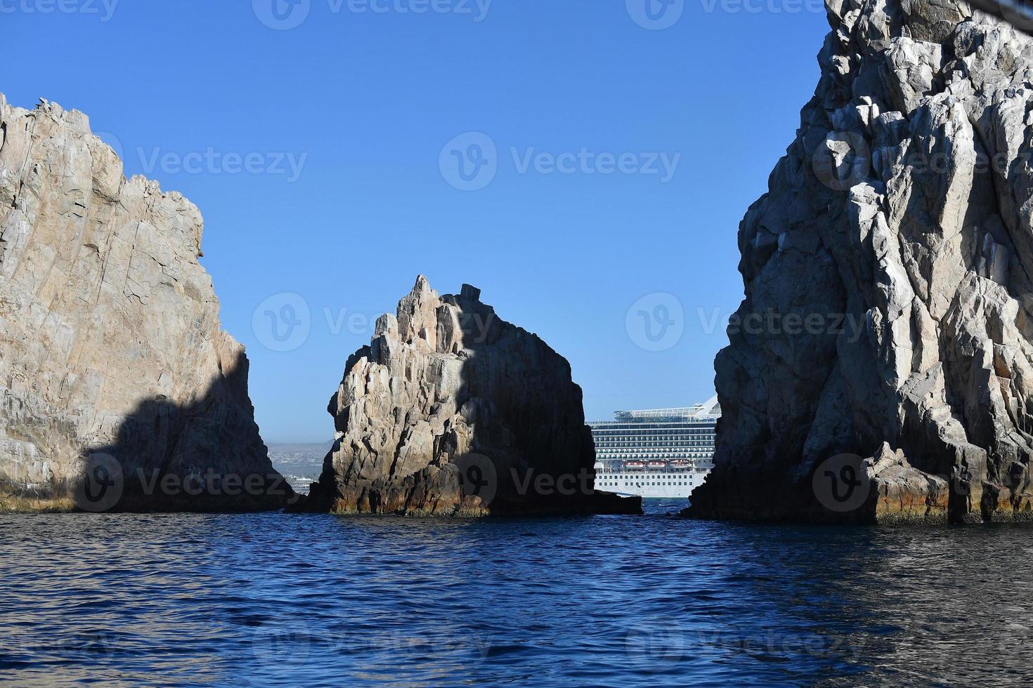 CABO SAN LUCAS, MEXICO - JANUARY 25 2018 - Cruise ship near the shore photo