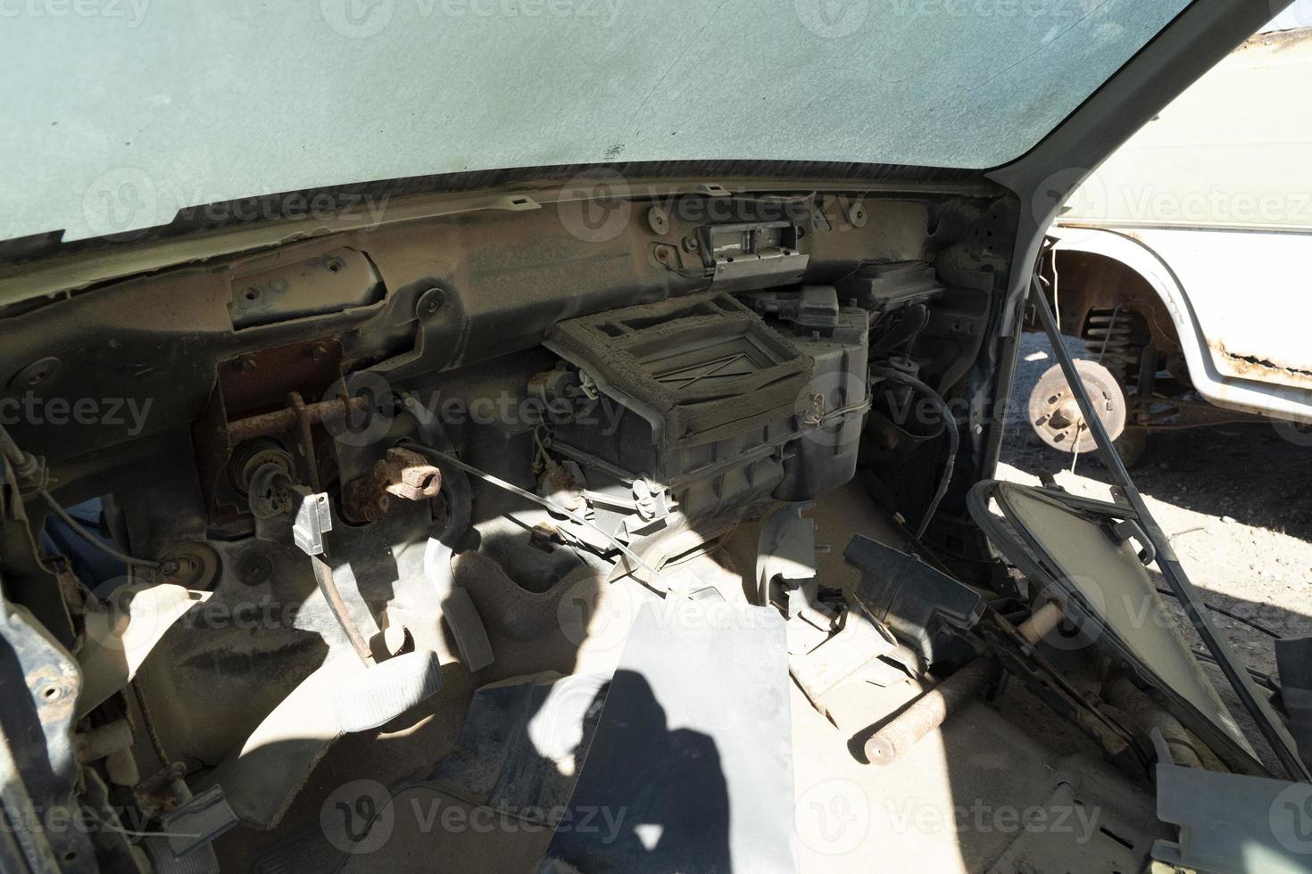 old abandoned car in junkyard in Baja California Sur Mexico photo