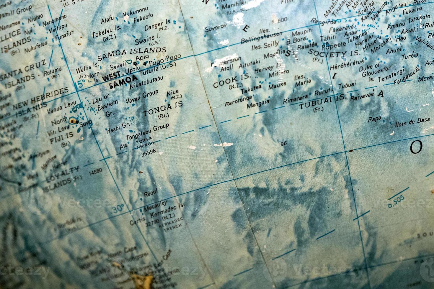 old terrestrial globe detail polinesia photo