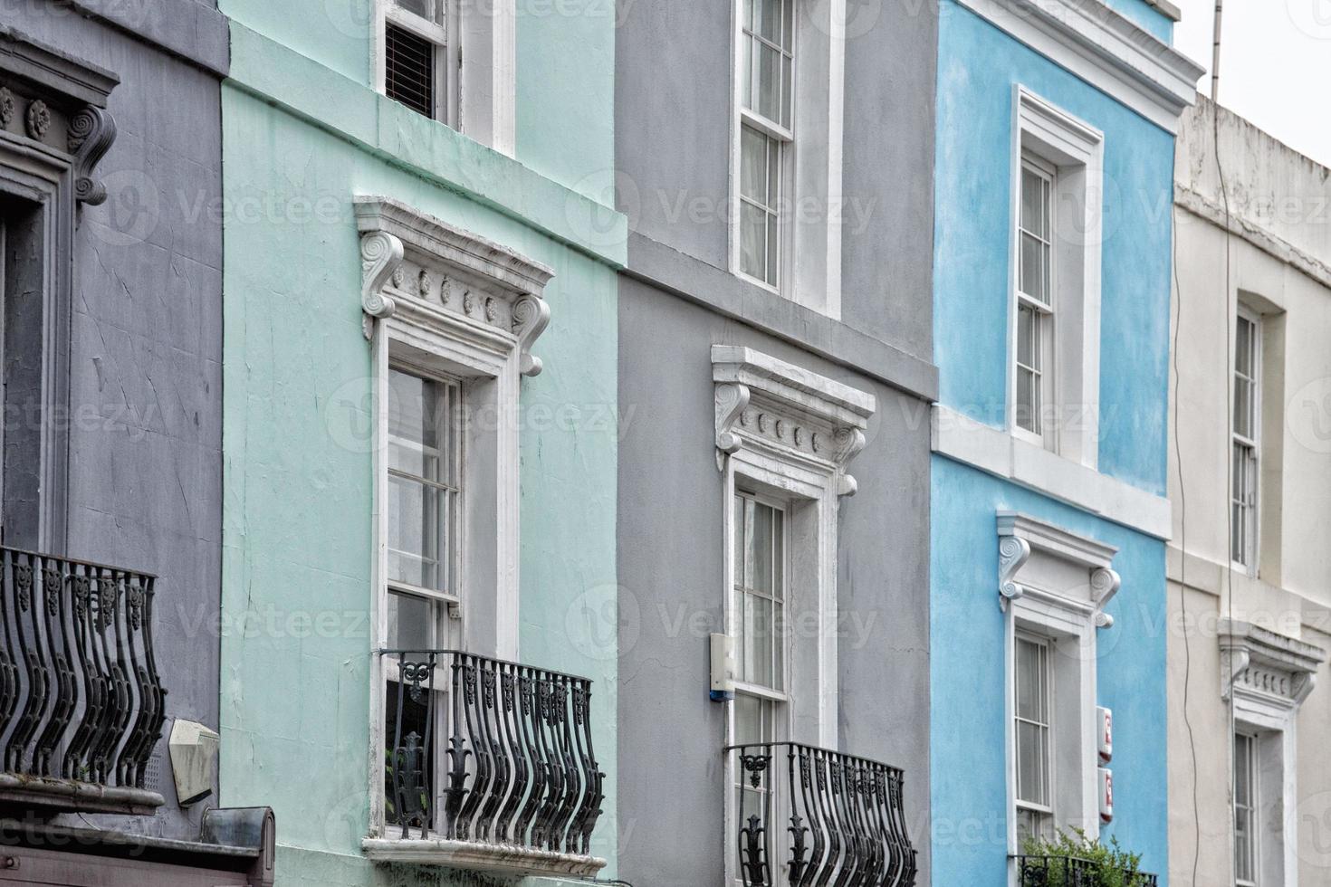 portobello road london street colorful buildings photo