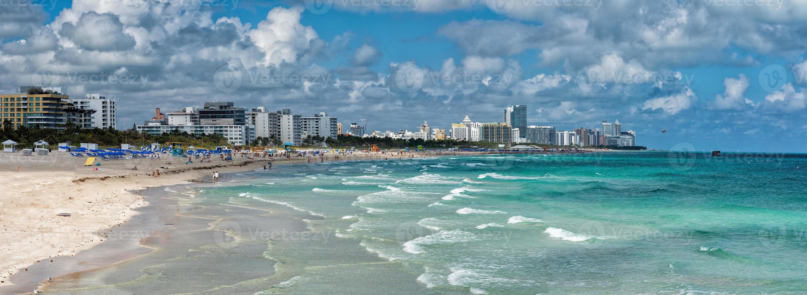 people relaxing in miami beach photo