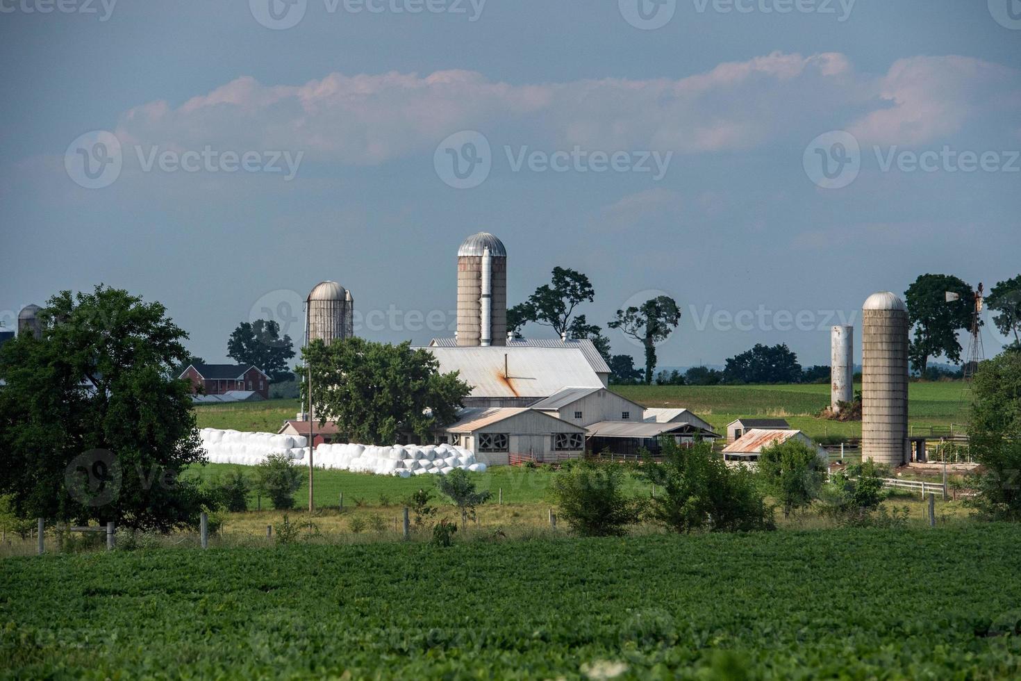 grain metallic silo in lancaster pennsylvania amish country photo