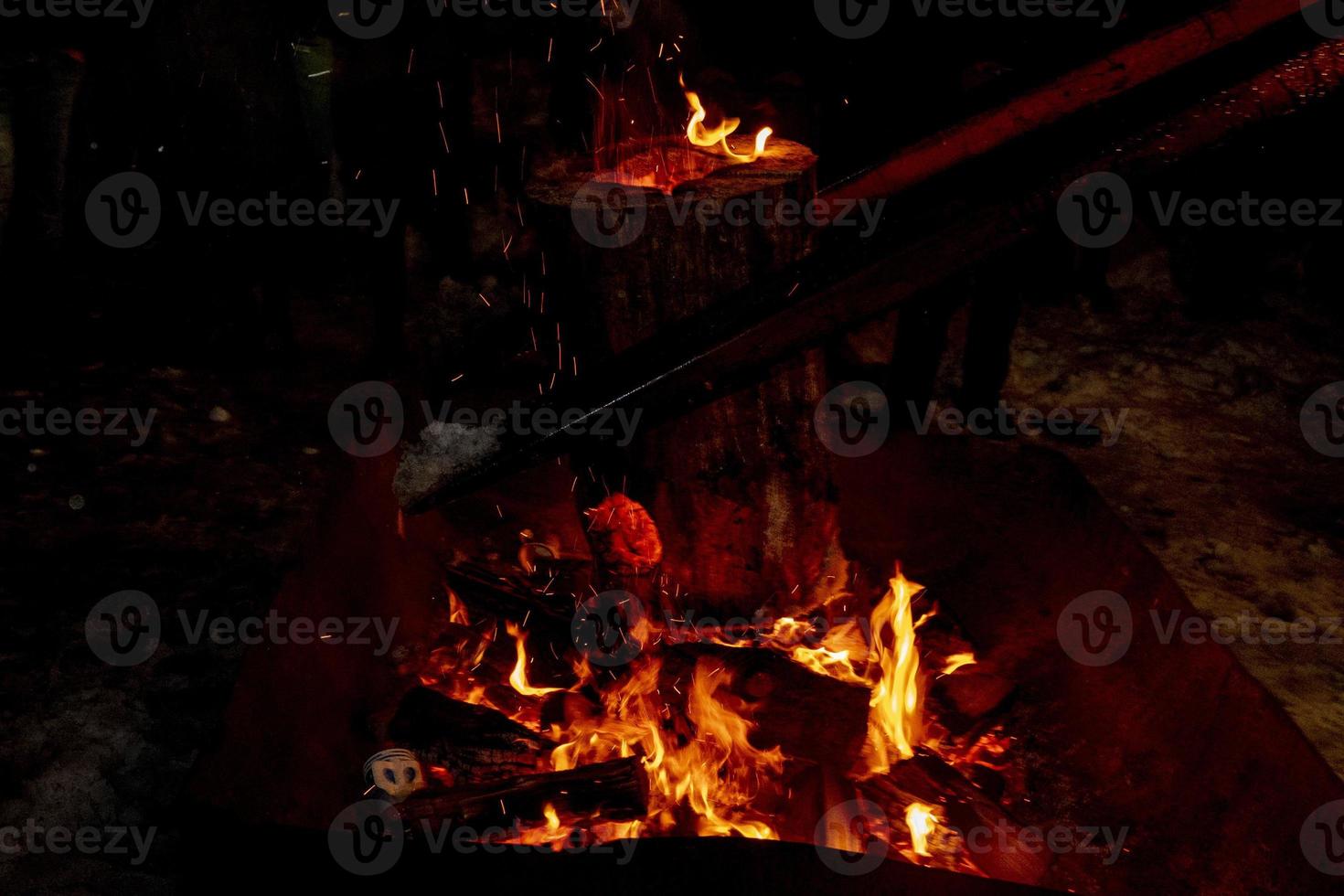 fireplace on the snow outdoor photo