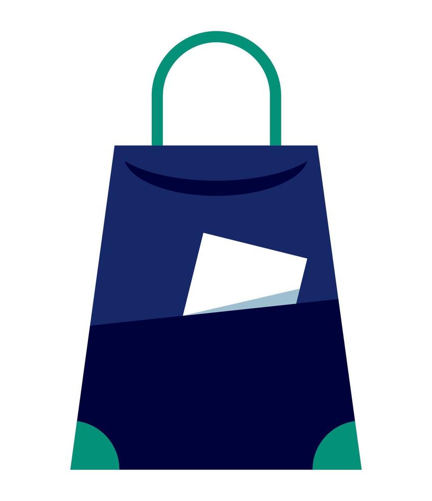 black shopping bag vector