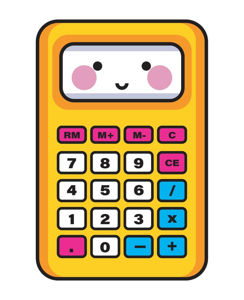 calculator school supply kawaii vector