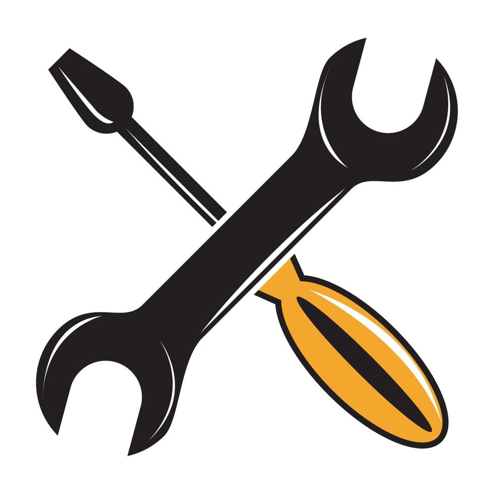 wrench key and screwdriver vector