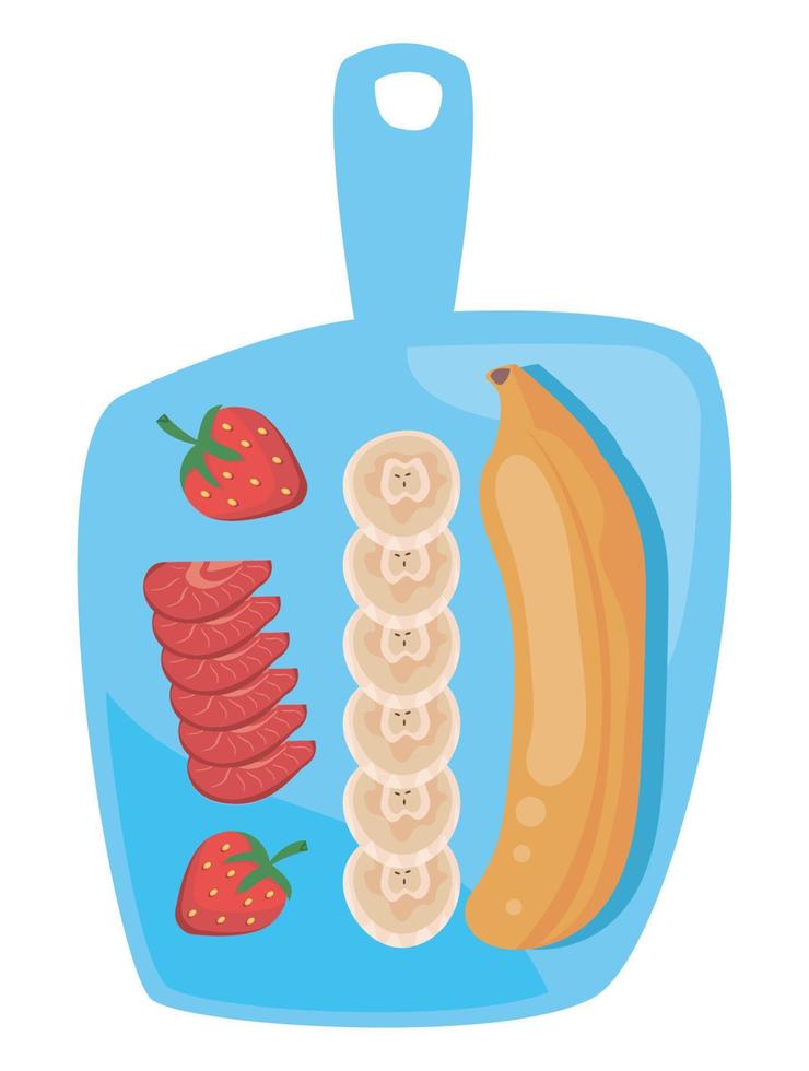 fruta fresca en la cocina vector