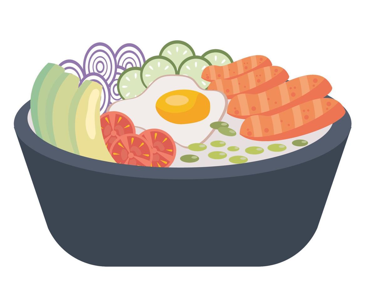 bimbipbap korean food vector