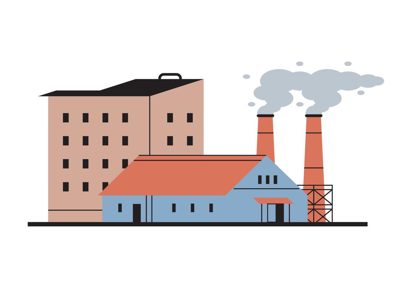 industry plant with chimneys vector