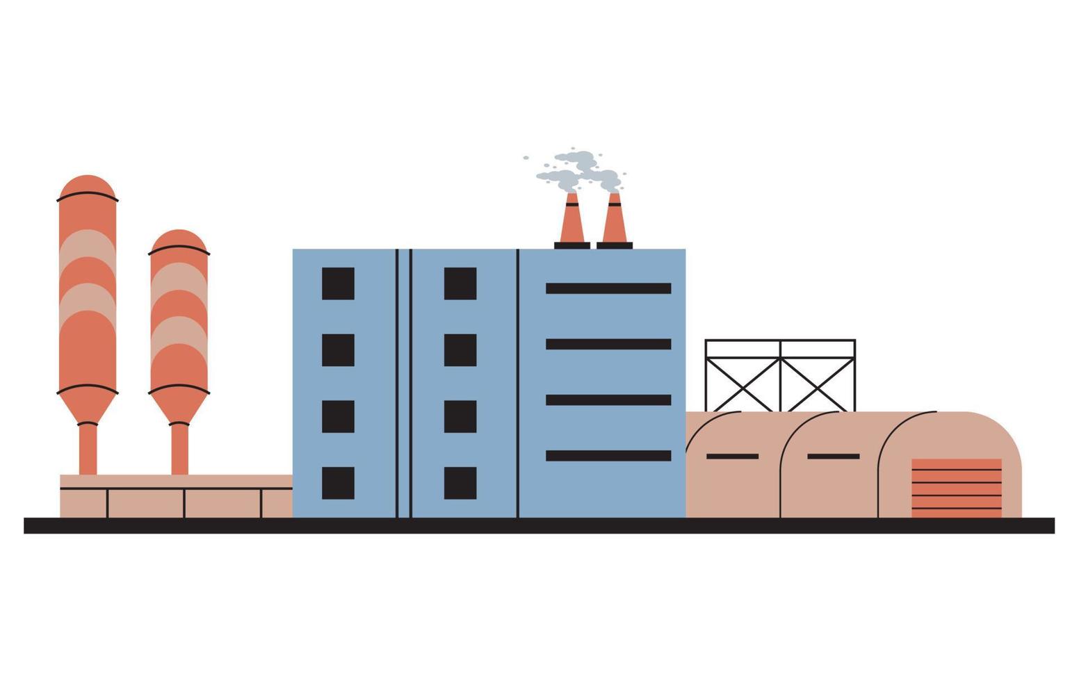 industry plant with building and chimneys vector