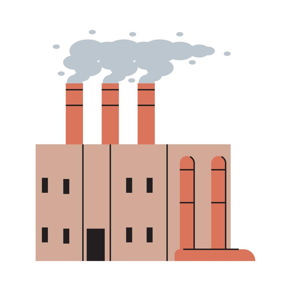 planta industrial con tres chimeneas vector