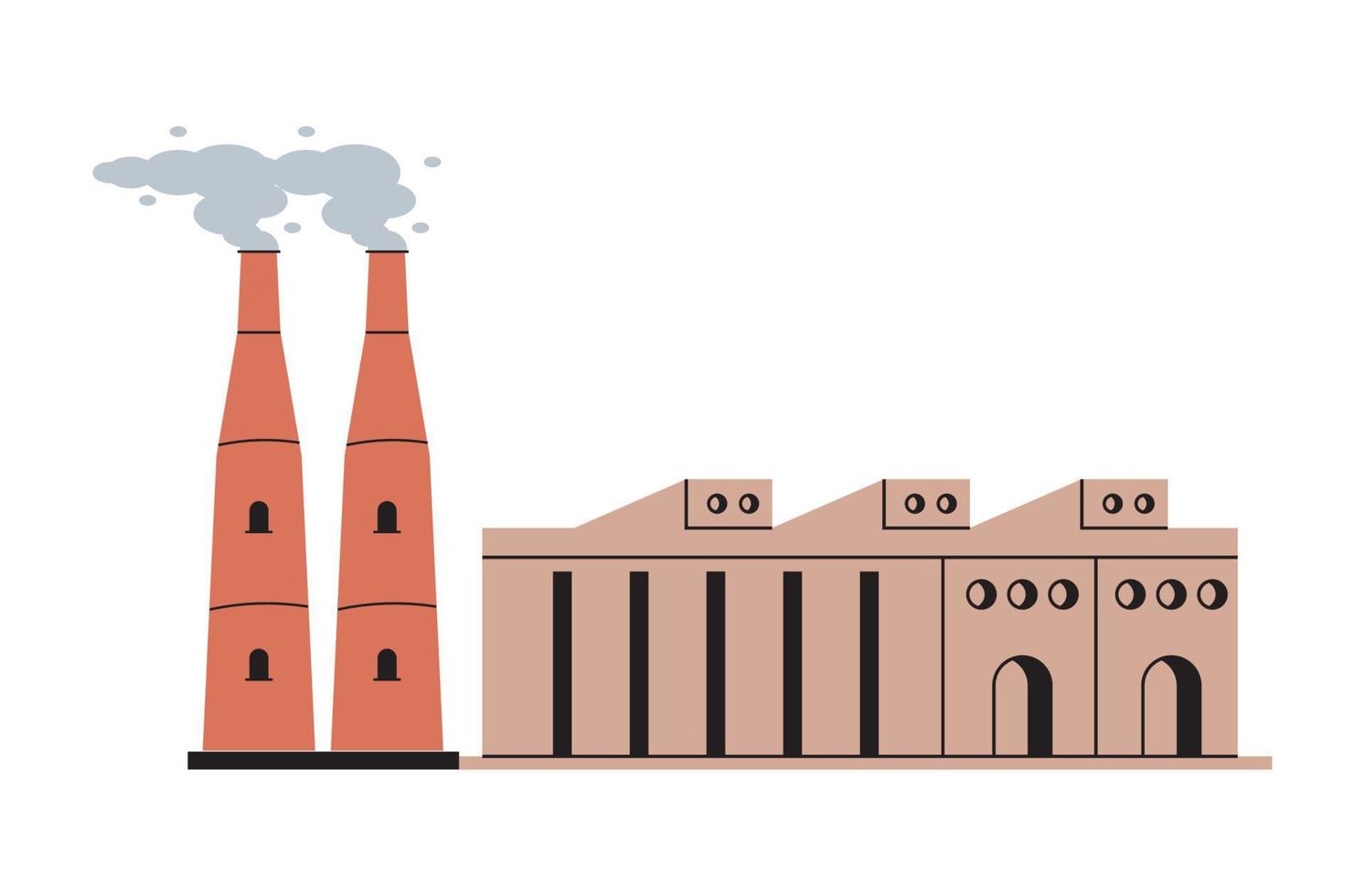 industry plant and chimneys vector