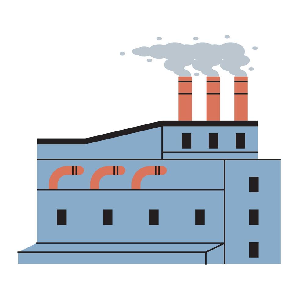 industry plant with three smoking chimneys vector