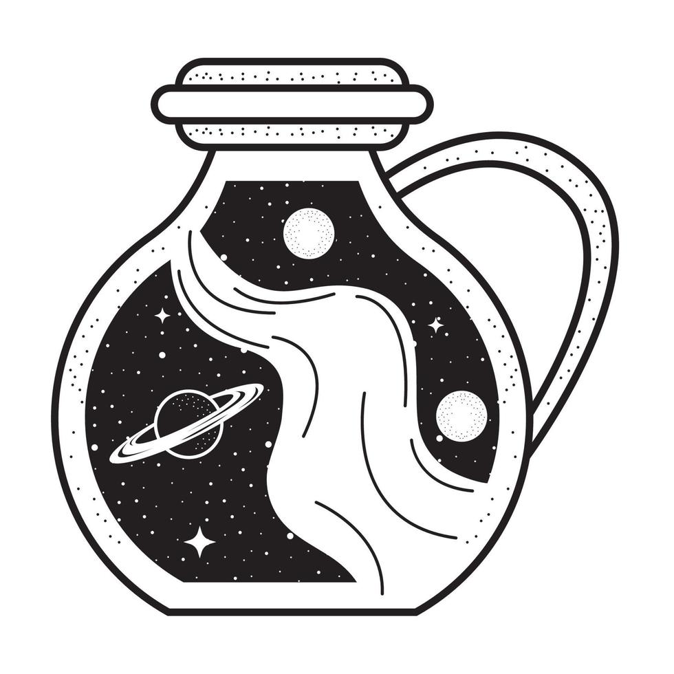 tetera astrología surrealista vector