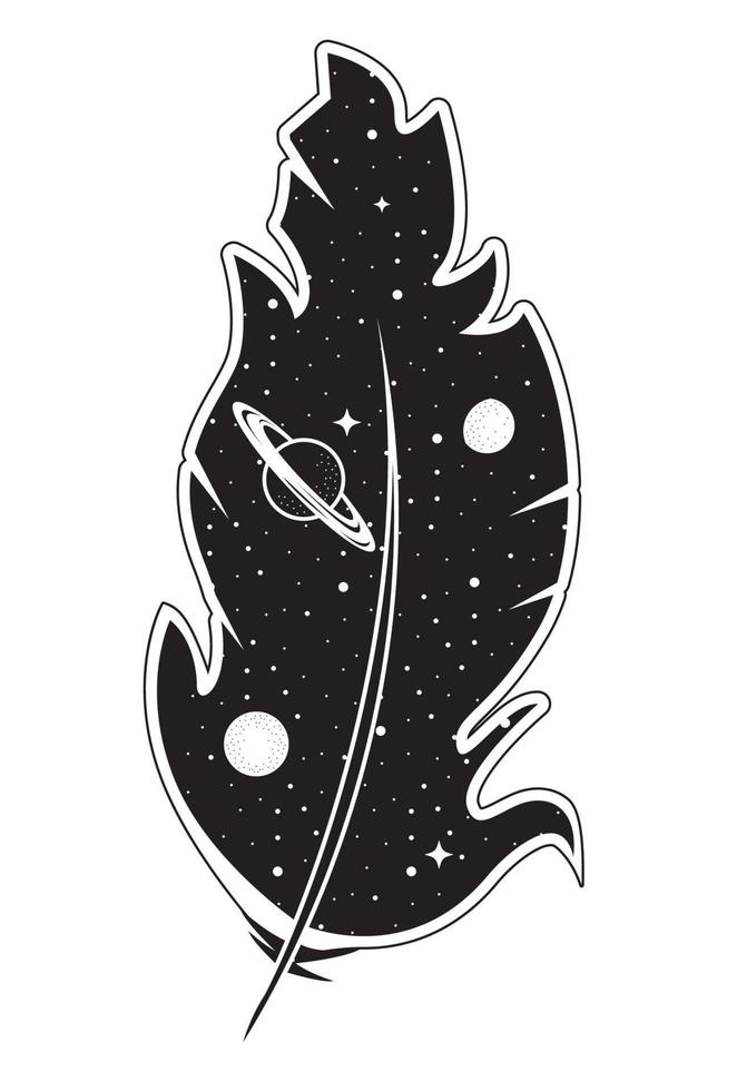 feather surreal astrology vector