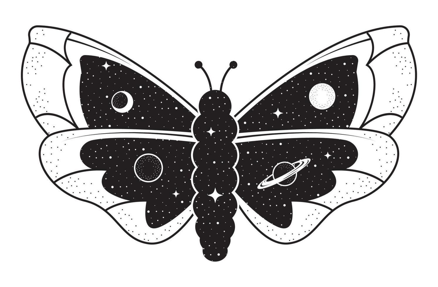 mariposa astrología surrealista vector