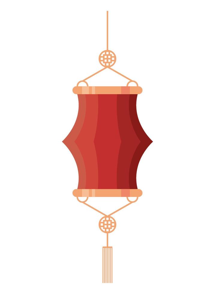 red asian lamp vector