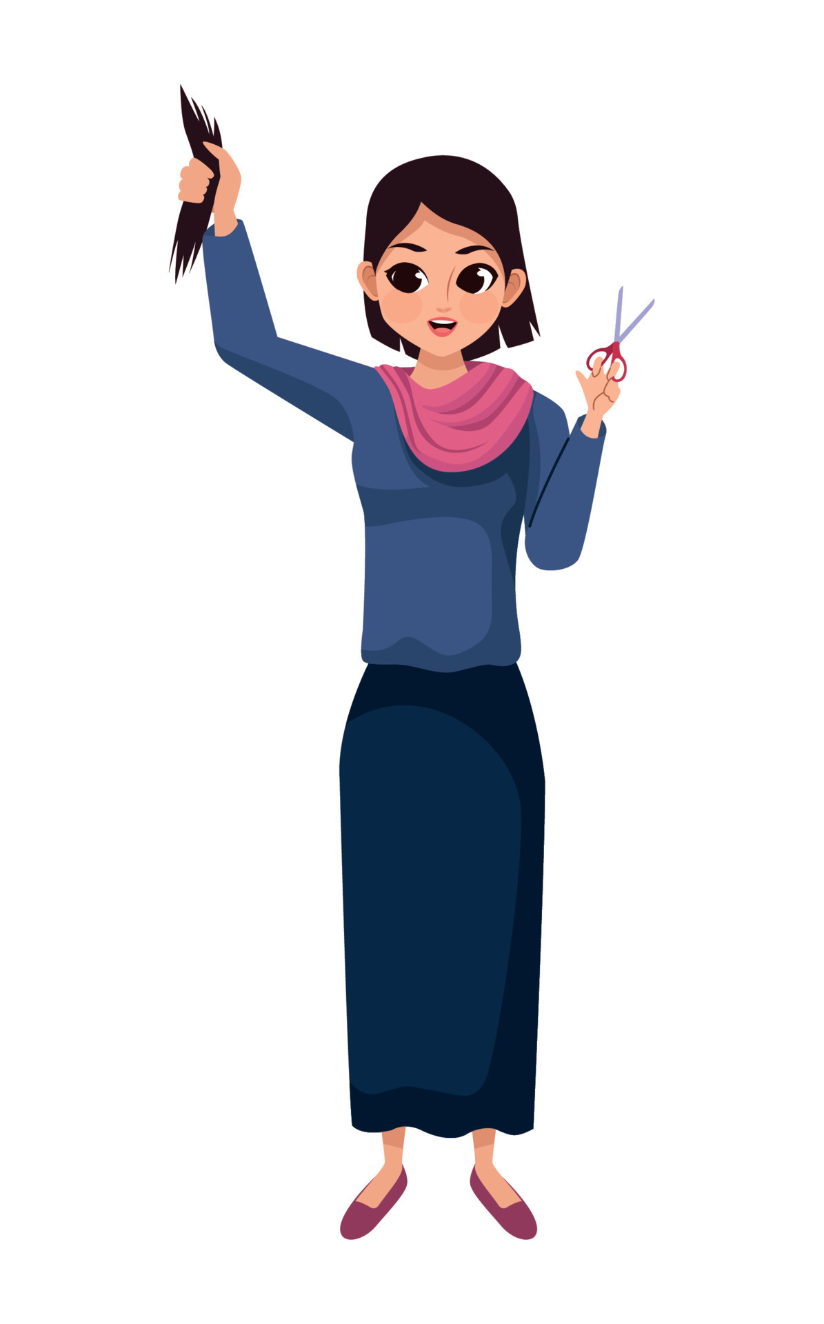 Muslim Woman Cutting Her Hair 17414841 Vector Art At Vecteezy Muslim Woman Cutting Her Hair 17414841 Vector Art At Vecteezy