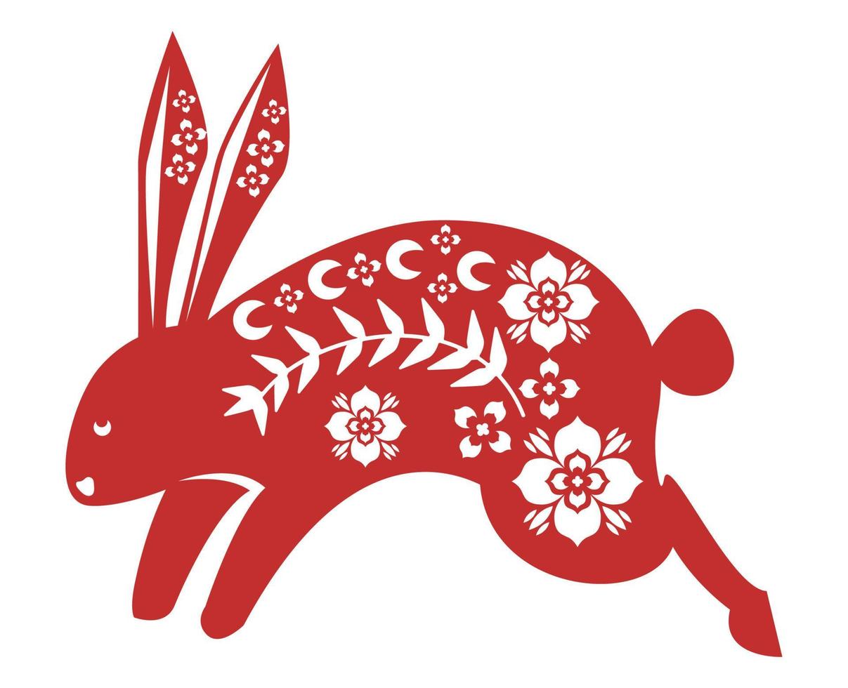 red chinese rabbit vector