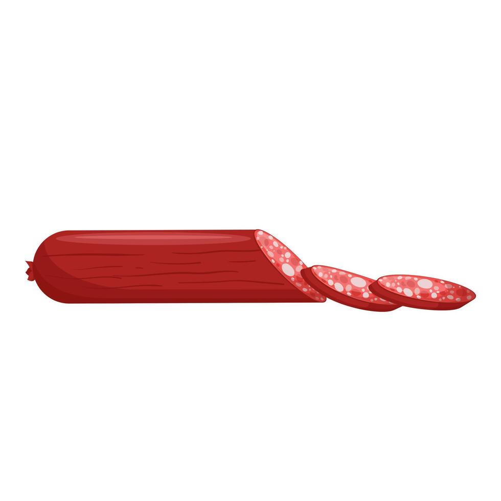 salami sausage cartoon vector illustration