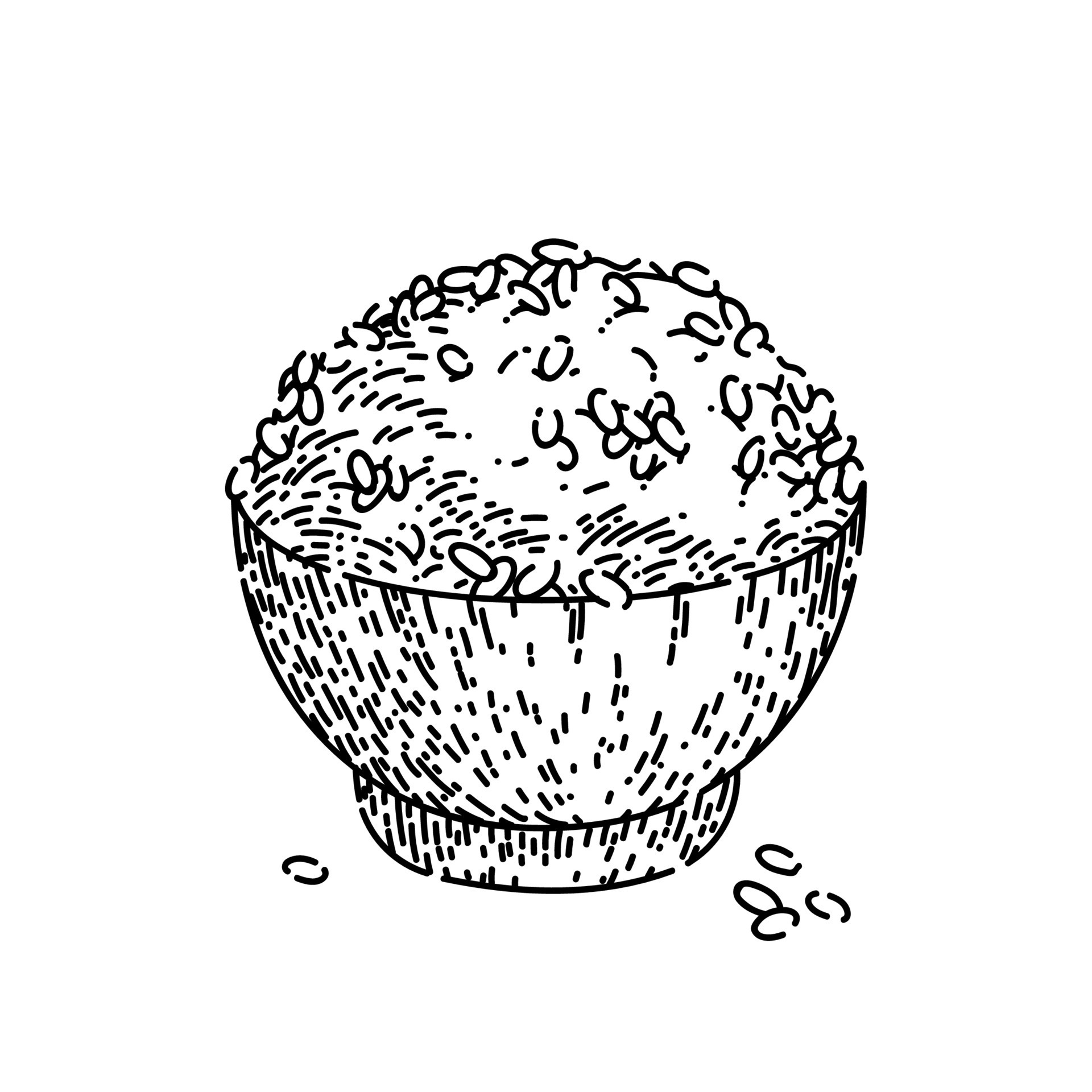 rice bowl sketch hand drawn vector 17415008 Vector Art at Vecteezy