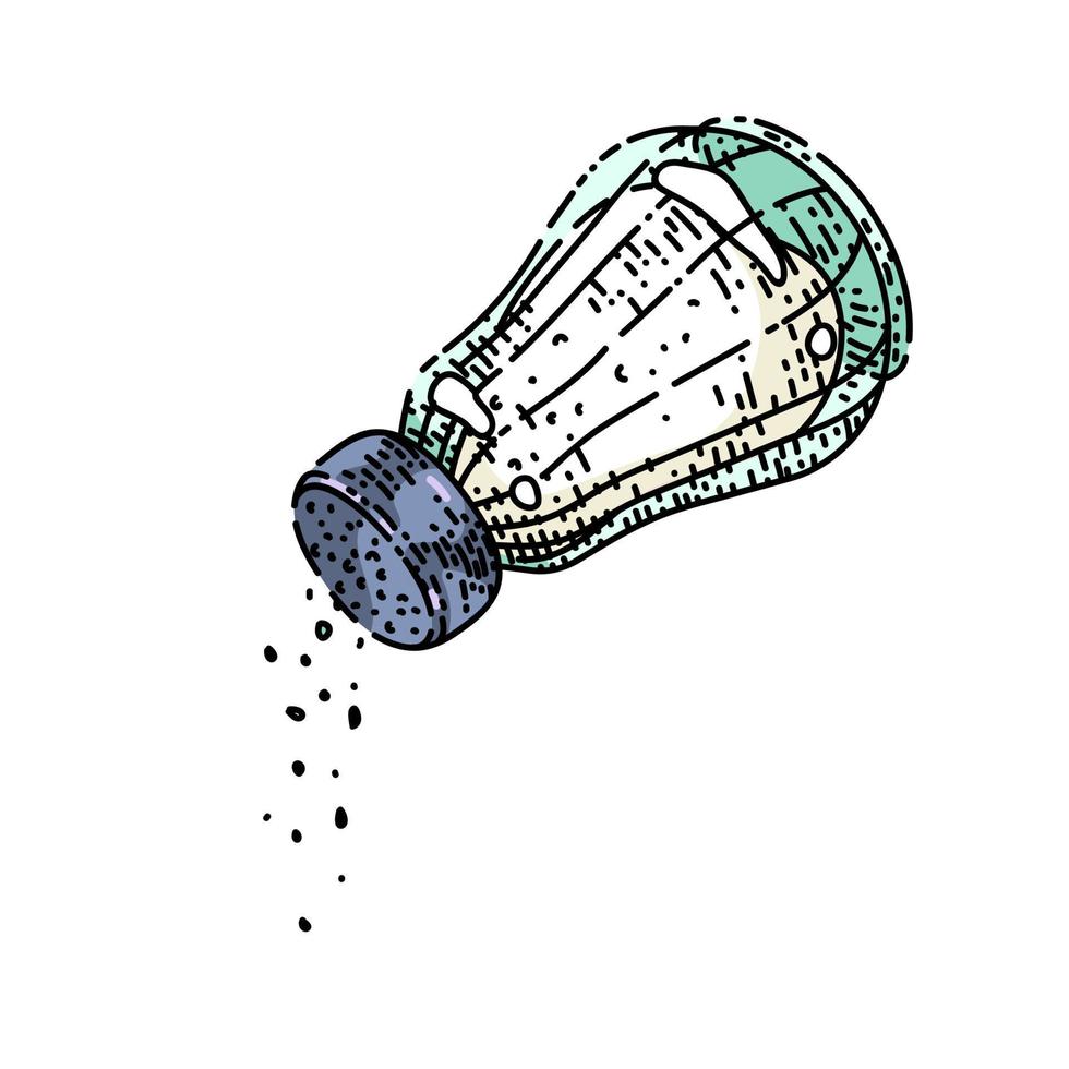 traditional salt shaker sketch hand drawn vector
