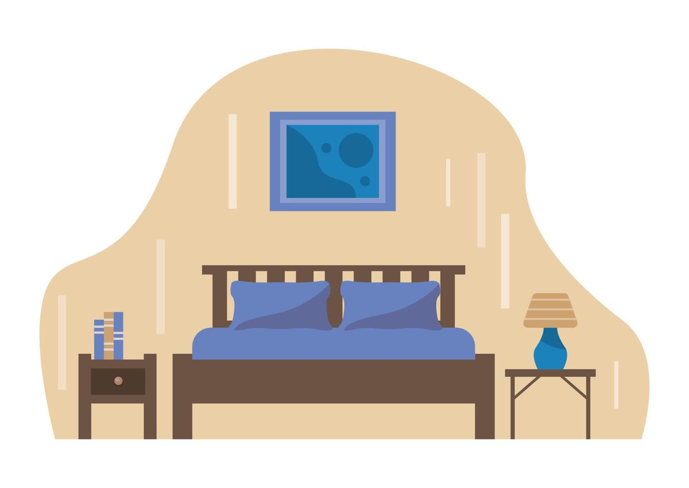 bedroom flat interiors place vector
