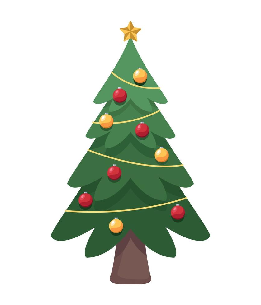 christmas tree with balls vector