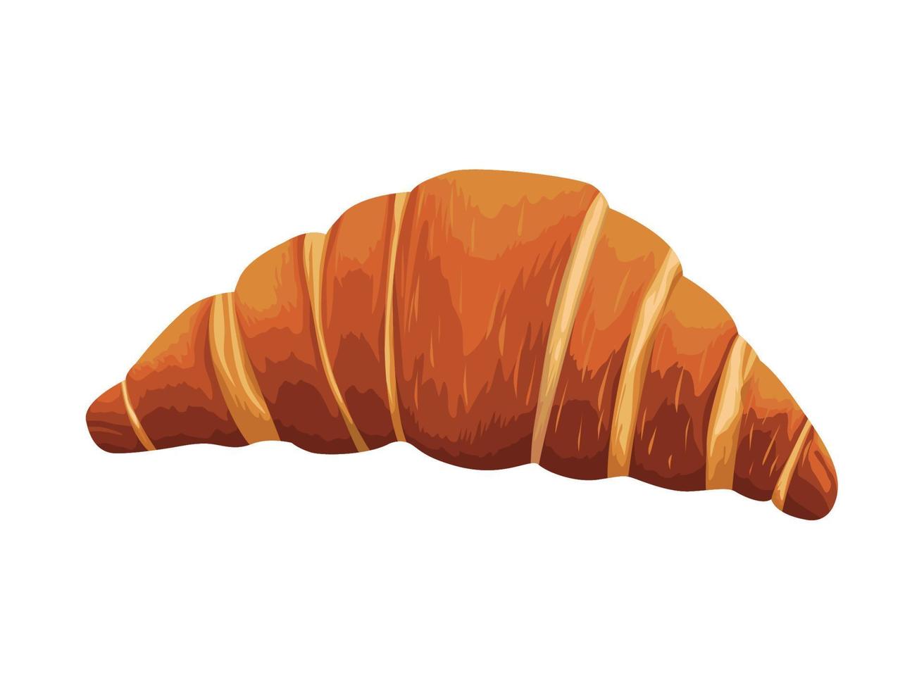 fresh croissant bread food vector