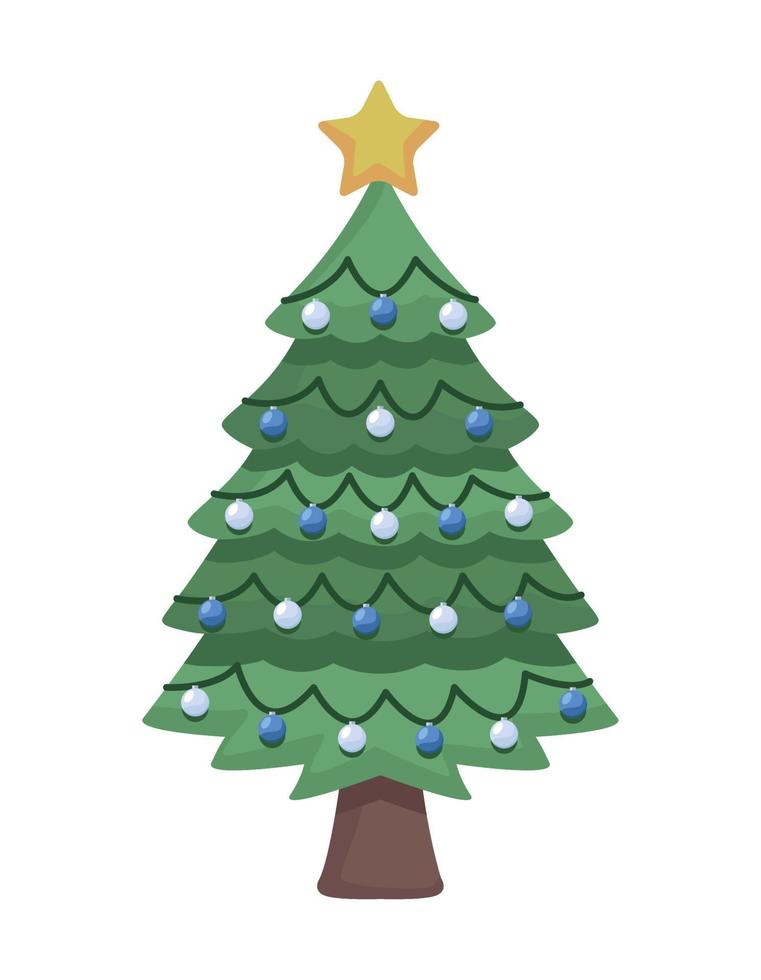 christmas tree with star vector