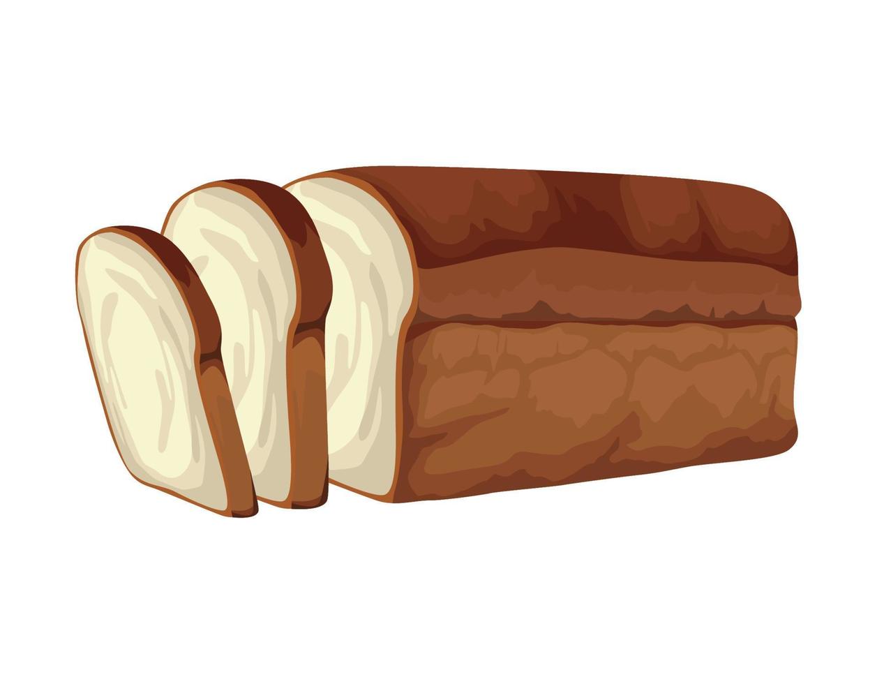 fresh white bread food vector