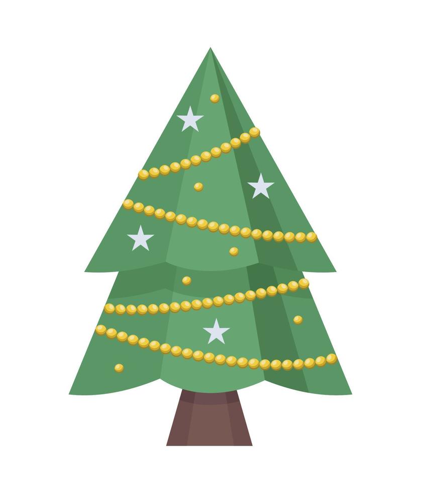 christmas tree with garlands vector